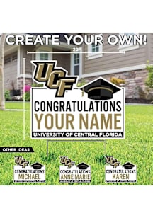 UCF Knights Personalized Congratulations Grad Yard Sign - White