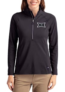 Cutter and Buck Big 12 Womens Black Adapt Eco Qtr Zip Pullover