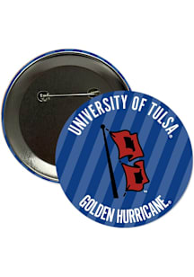 Tulsa Golden Hurricane 3" Stripes Button - Navy Blue