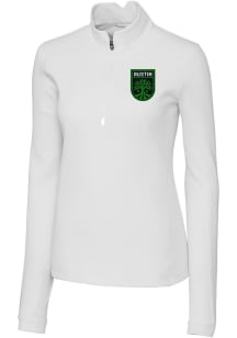 Cutter and Buck Austin FC Womens White Traverse Qtr Zip Pullover