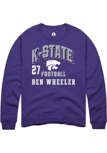 Ben Wheeler Rally Mens Purple K-State Wildcats NIL Arch Logo Player Crew