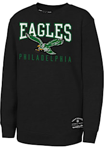 Mitchell and Ness Philadelphia Eagles Youth Black Fandom Long Sleeve Crew Sweatshirt