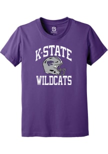 Youth K-State Wildcats Purple Summit Sportswear Football Helmet Short Sleeve T-Shirt