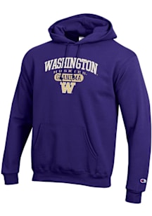 Champion Washington Huskies Mens Purple Pill Box Grandma Powerblend Long Sleeve Hoodie