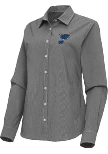 Antigua St Louis Blues Womens Porter Long Sleeve Black Dress Shirt