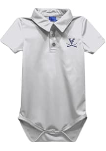 Vive La Fete Virginia Cavaliers Baby White Team Short Sleeve One Piece Polo