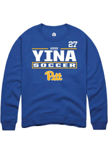 Adoo Yina Rally Mens Blue Pitt Panthers NIL Stacked Box Player Crew
