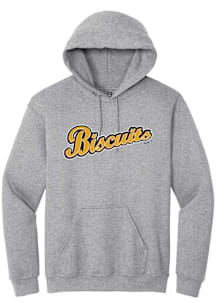 Summit Sportswear Montgomery Biscuits Mens Grey Alt Logo Wordmark Long Sleeve Hoodie