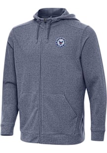 Antigua Navy Mens Navy Blue Effortless Long Sleeve Full Zip Jacket