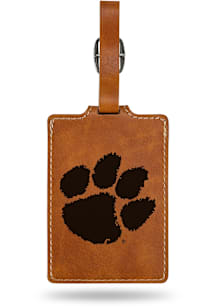Clemson Tigers Brown Laser Engraved Luggage Tag