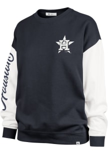 47 Houston Astros Womens Navy Blue Andie Double Header Crew Sweatshirt