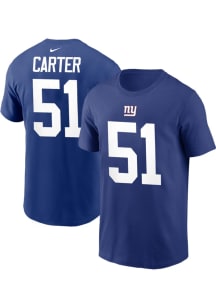 Abdul Carter New York Giants Blue Home Short Sleeve Player T Shirt