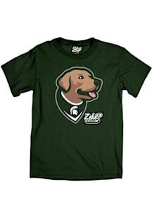 Blue 84 Michigan State Spartans Green Zeke the Wonderdog Short Sleeve T Shirt
