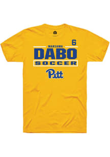 Mariama Dabo Rally Mens Gold Pitt Panthers NIL Stacked Box Player T Shirt