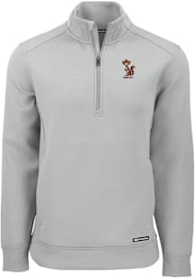 Cutter and Buck Minnesota Golden Gophers Mens Ash Vault Roam Long Sleeve Qtr Zip Pullover