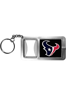 Houston Texans Flashlight Bottle Opener Keychain - Silver
