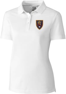 Cutter and Buck Real Salt Lake Womens White Advantage Short Sleeve Polo Shirt