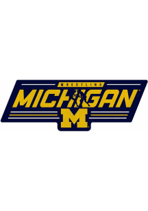 Navy Blue Michigan Wolverines Wrestling Shape Cut Pennant