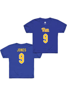 Ryla Jones Youth Blue Pitt Panthers NIL Shirzees Short Sleeve Player T-Shirt