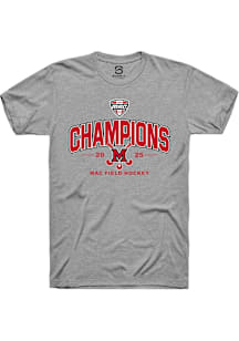 Summit Sportswear Miami RedHawks Grey 2025 MAC Field Hockey Champions Short Sleeve T Shirt