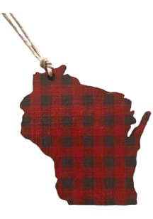 Wisconsin Red Buffalo Plaid Ornament