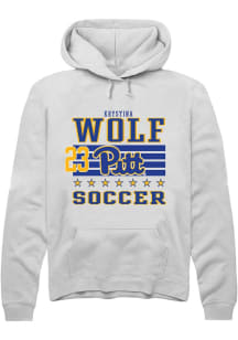 Krystina Wolf Rally Mens White Pitt Panthers NIL Striped Player Hood