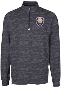 Cutter and Buck Orlando City SC Mens Black Traverse Camo Big and Tall Qtr Zip