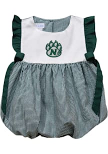 Vive La Fete Northwest Missouri State Bearcats Baby Girls Green Gingham Bubble Short Sleeve Dress