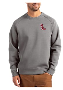 Cutter and Buck Ole Miss Rebels Mens Graphite Roam Long Sleeve Crew Sweatshirt