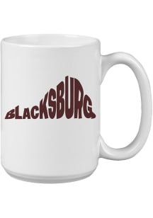 Blacksburg State Shape Text 15oz Ceramic Mug - Maroon