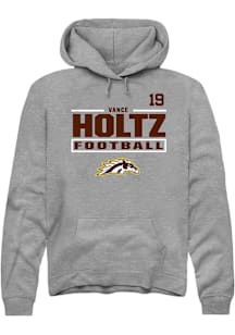 Vance Holtz Western Michigan Broncos Mens Grey Football NIL Stacked Box Player Hood