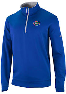 Columbia Florida Gators Mens Blue Heat Seal Omni Wick Wickhams Hills Long Sleeve Qtr Zip Pullover