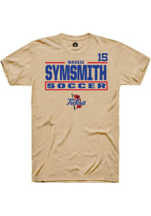 Maggie SymSmith Rally Mens Brown Tulsa Golden Hurricane NIL Stacked Box Player T Shirt