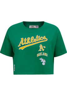 Pro Standard Oakland Athletics Womens Kelly Green Retro Classic Short Sleeve T-Shirt
