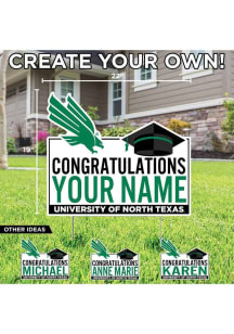 North Texas Mean Green Personalized Congratulations Grad Yard Sign - White