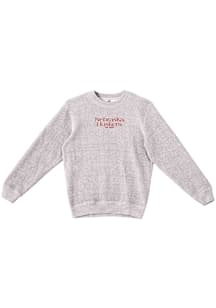 Summit Sportswear Nebraska Cornhuskers Womens White Nantucket Script Crew Sweatshirt