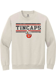 Summit Sportswear Fort Wayne TinCaps Mens Natural Double Bars LS Long Sleeve Crew Sweatshirt