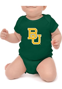 Little King Baylor Bears Baby Green Primary Logo Short Sleeve One Piece