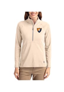 Womens Illinois Fighting Illini Brown Cutter and Buck Vault Adapt Eco Qtr Zip Pullover