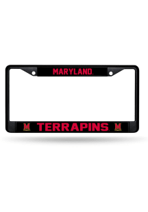 Black Maryland Terrapins Black Chrome License Plate Frame