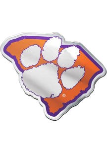 Clemson Tigers State Shape Car Emblem - Orange