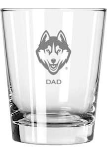 UConn Huskies Dad 15oz Rock Glass - White