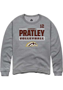 Cassidy Pratley Western Michigan Broncos Mens Grey NIL Stacked Box Player Crew