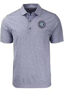Cutter and Buck New York City FC Mens Navy Blue Forge Stripe Short Sleeve Polo