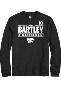 Logan Bartley Mens Black K-State Wildcats NIL Stacked Box Long Sleeve Player T Shirt