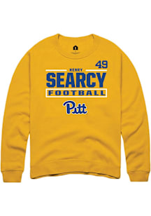 Henry Searcy Rally Mens Gold Pitt Panthers NIL Stacked Box Player Crew