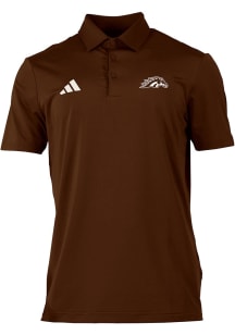 Mens Western Michigan Broncos Brown Adidas Broncos Head Short Sleeve Polo Shirt