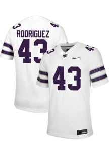 Luis Rodriguez Nike Mens White K-State Wildcats NIL Game Football Jersey