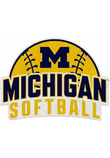 Navy Blue Michigan Wolverines Softball Shape Cut Pennant