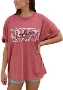 Indiana Hoosiers Red Gameday Social Owen Outline Short Sleeve T-Shirt